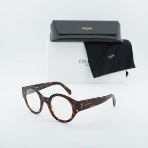 Celine CL50123I 052 Round Eyeglasses 48mm – Havana
